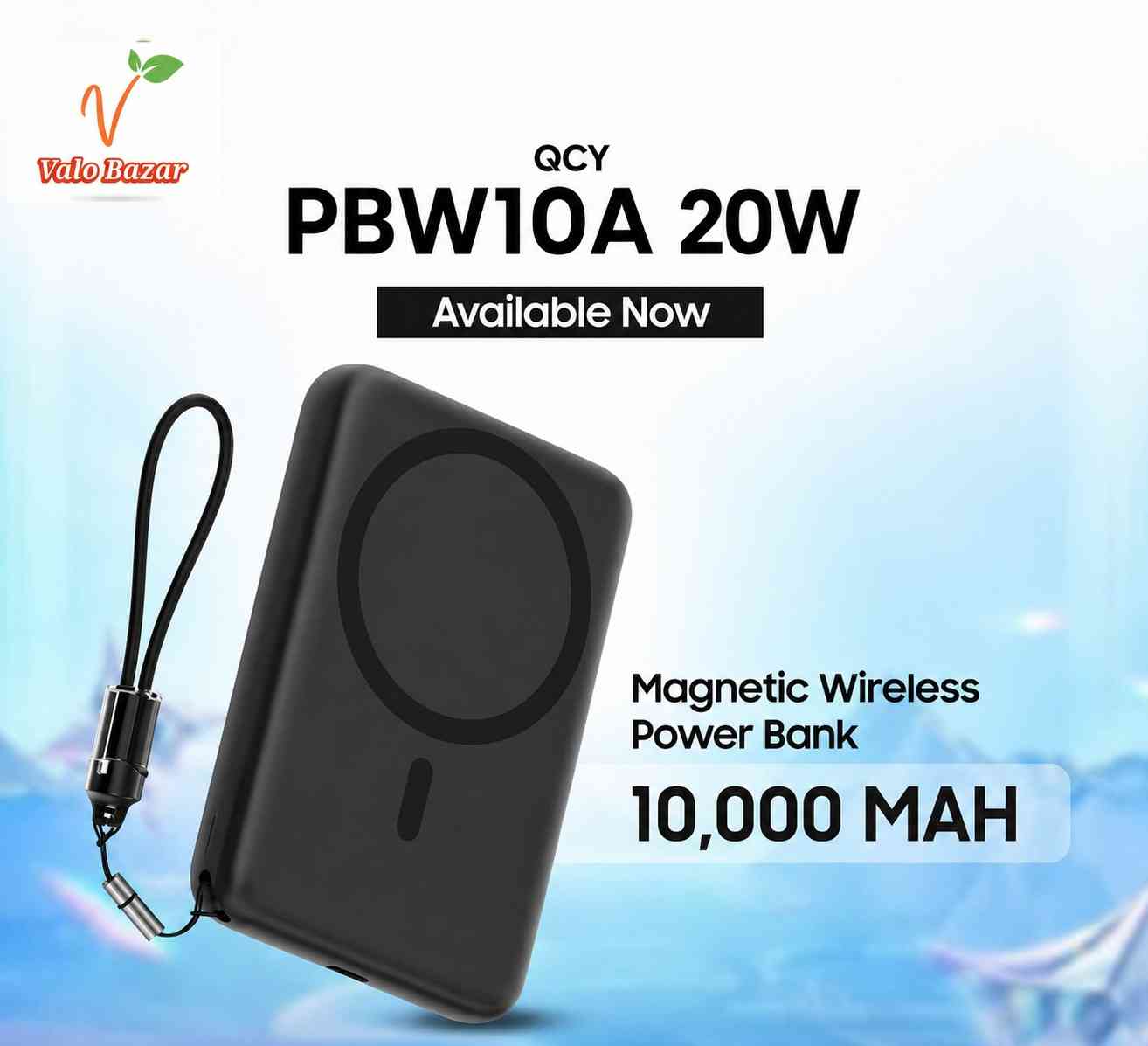 QCY PBW10A 20W PD 10000mah Magnetic Wireless Power Bank