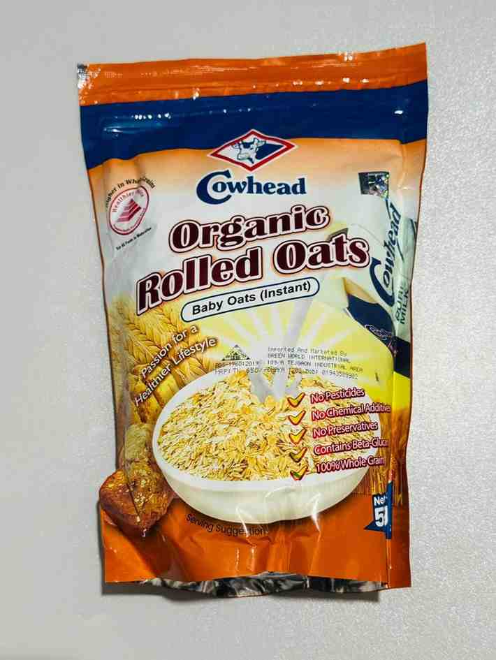 CowHead Organic Rolled Oats 500g -