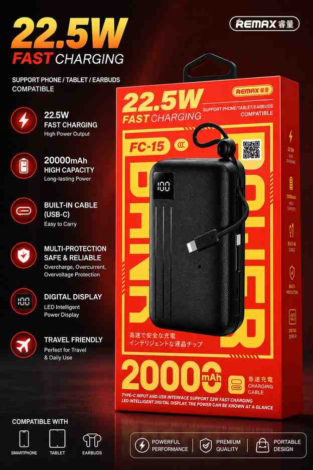 REMAX Power Bank – 20000 mAh